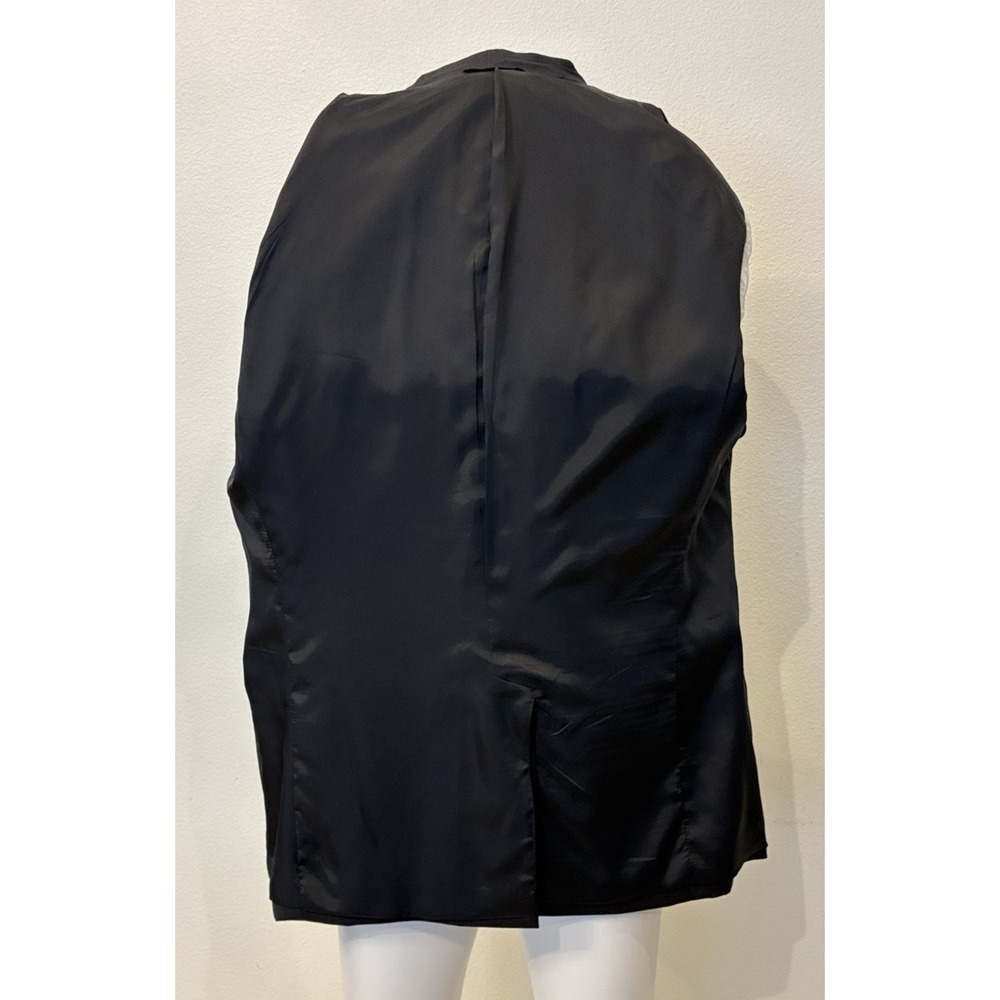 Santorelli Linea Blu Blazer 100% Super 140s ExtraFine Merino Wool Men 42R Black - Picture 8 of 16